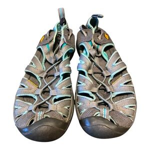 Gray and Teal Outdoor Sandals